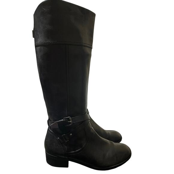 Coach & Four Black Leather Riding Boots. size 10 very nice boots! Full zip - Picture 1 of 14